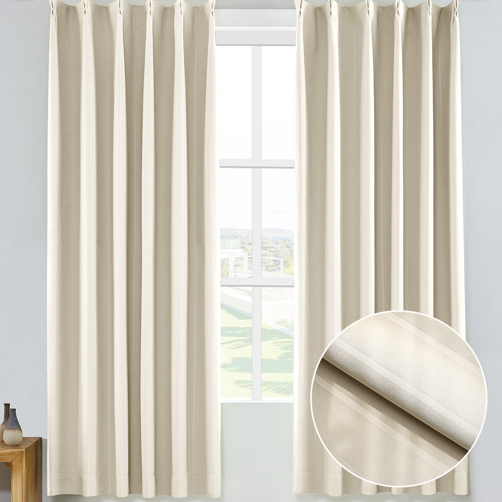 AZRA  遮光カーテン1級 2級 100cm幅（レース付） ストライプ 無地 柄 全19色