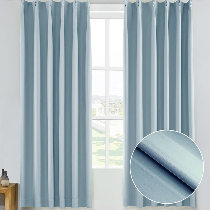 AZRA  遮光カーテン1級 2級 100cm幅（レース付） ストライプ 無地 柄 全19色