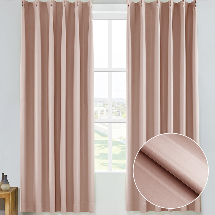 AZRA  遮光カーテン1級 2級 100cm幅（レース付） ストライプ 無地 柄 全19色