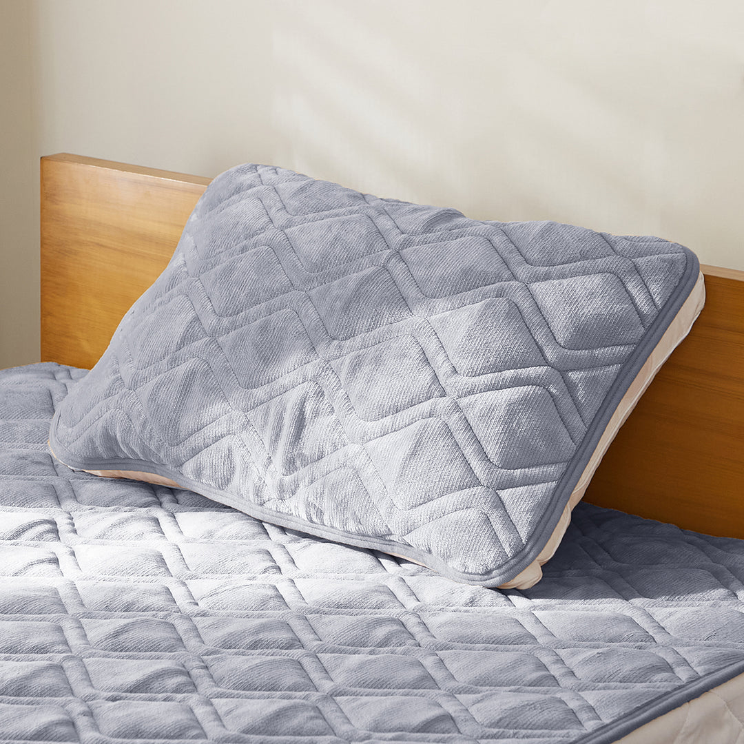 AZRA あったか枕パッド 2枚セット フランネル 43cm × 63cm   通気 速乾 グレー全4色